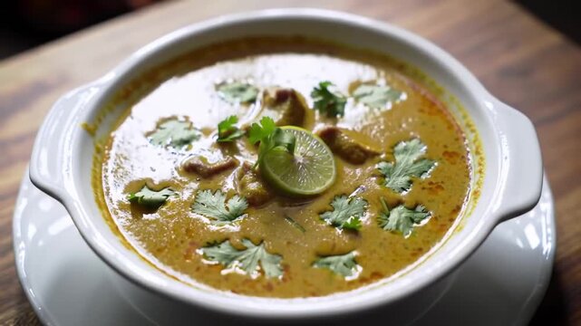 Rich and Flavorful Curry Served with Steamed Rice &ndash; Spiced Sauce with Meat or Vegetables, Aromatic Herbs and Creamy Texture, Traditional Asian Comfort Food