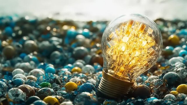 Illuminating sustainability: An energy-efficient bulb amidst recycled materials