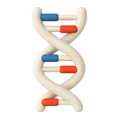 3d dna icon isolated on transparent background. Genetics or biology concept