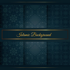 Golden arabesque Arabic style islamic pattern