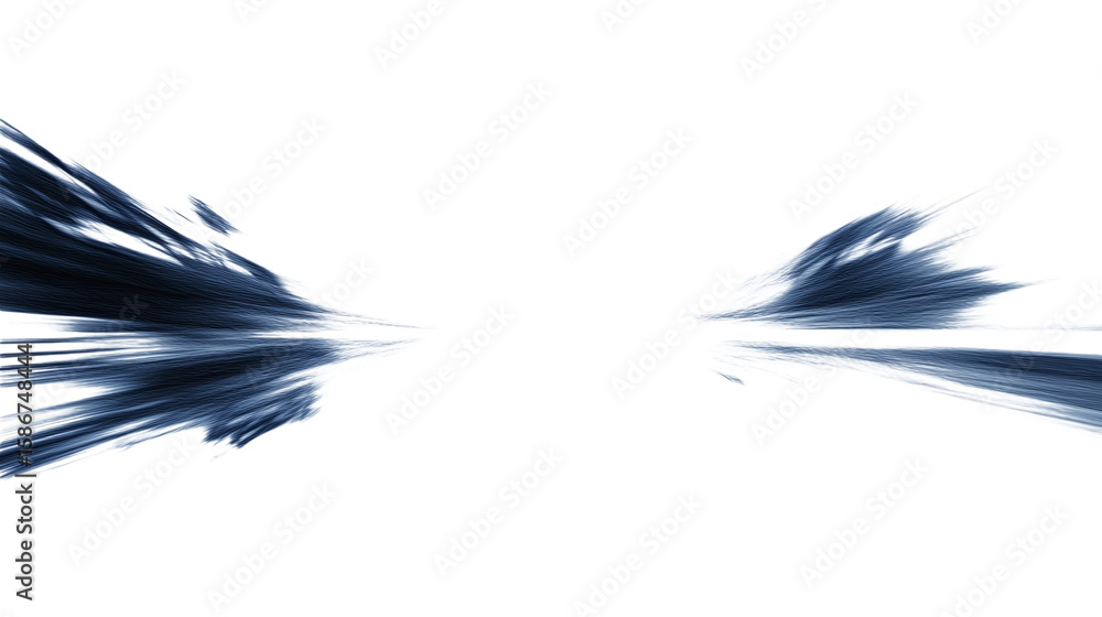 Poster double zoom transition effect for slideshow or video animation with blurry edges isolated on transpa