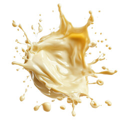 Creamy liquid splash isolated on transparent background