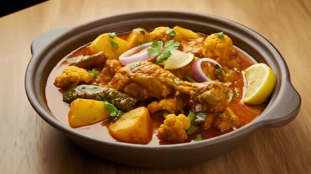 Rich and Flavorful Curry Served with Steamed Rice &ndash; Spiced Sauce with Meat or Vegetables, Aromatic Herbs and Creamy Texture, Traditional Asian Comfort Food