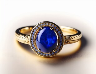 a radiant lapis lazuli sits at the heart of this elegant gold ring