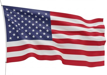 Fototapeta premium Waving United States Flag Patriotic Symbol of Independence and Freedom; American Colors and Stripes Represents the Spirit of Unity