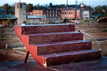 Porch steps  are all that remain after the April 27, 2011 EF4 tornado in Tuscaloosa Alabama