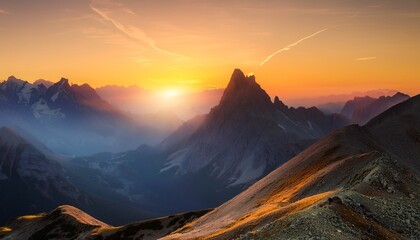 mountains at sunrise backgrounds landscape outdoors