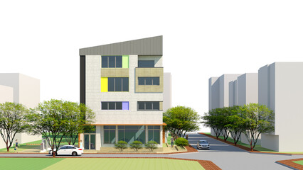 modern residential building in the city