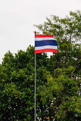 Thai Flag Against Cloudy Sky