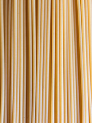 Fototapeta premium A Full Frame Background of Uncooked Bucatini Pasta Creating a Vertical Pattern