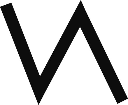 Clean black and white vector of Pamphylian Digamma, an archaic Greek letter variant. Ideal for historical, linguistic, and educational designs exploring ancient dialects and phonetic shifts