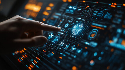 IT technician avatar managing virtual networks and system dashboards