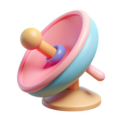 3d satellite dish isolated on transparent background