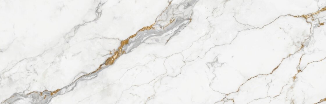 White statuario marble texture background with gold veining. Features Thassos quartzite, Carrara Premium, Italian blanco catedra stone. Glossy statuary limestone marbel pattern for wall, floor,