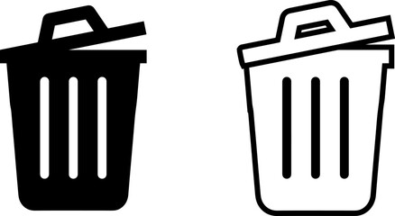 Set of Dustbin Icon Vectors | Trash Can, Waste and Recycling Symbol Pack

