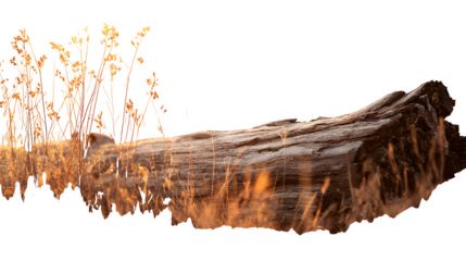 dead tree stump on White background 