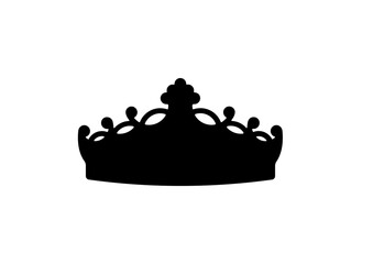 Ornate Black and White Crown Silhouette Vector for Princess Party Decorations