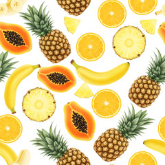 Tropical Fruit Mix Seamless Repeat