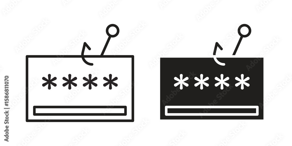 Poster password phishing icon symbol concept. icons for web and mobile.