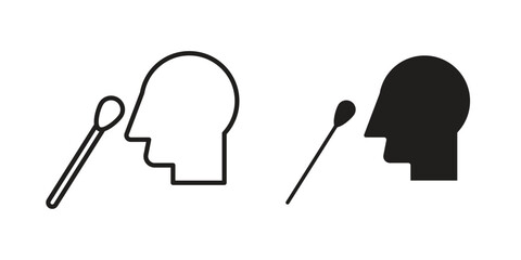 Nasal swab icon symbol concept. Icons for web and mobile.