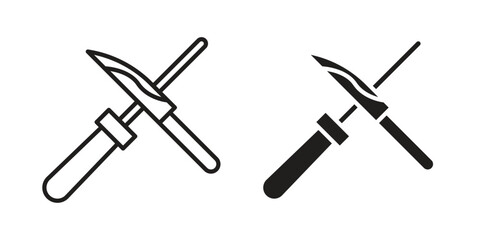 Knife sharpener icon symbol concept. Icons for web and mobile.
