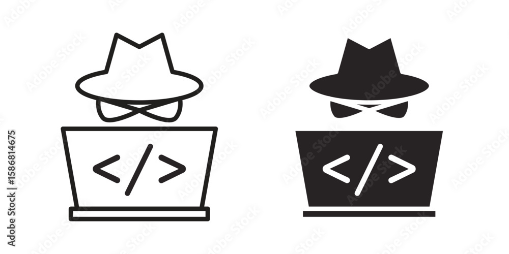 Poster hacker icon symbol concept. icons for web and mobile.