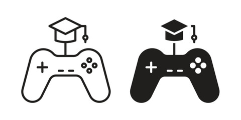 Game based learning icon symbol concept. Icons for web and mobile.
