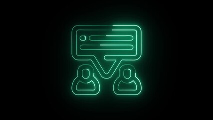 Collaboration Discussion Animation with Glowing Lines on Black Background - Powered by Adobe