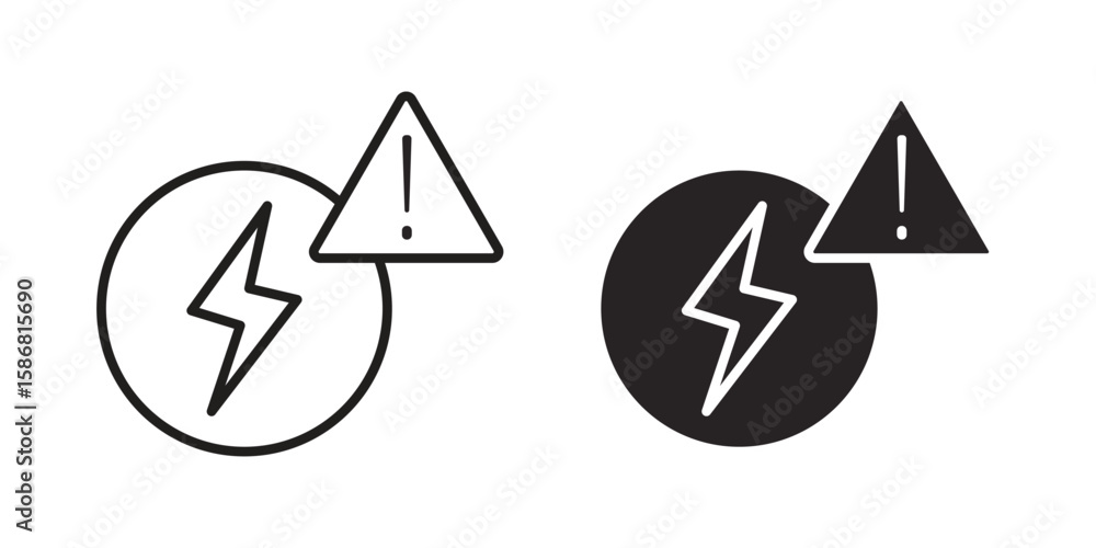 Poster electric problem icon symbol concept. icons for web and mobile.