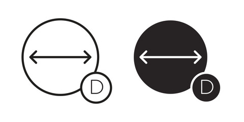 Diameter icon symbol concept. Icons for web and mobile.