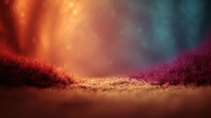 Obraz premium Ethereal Landscape with Soft Textures and Colorful Lighting Effects