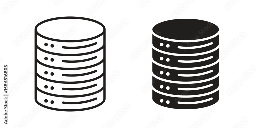 Aufkleber cylinder database icon symbol concept. icons for web and mobile.
