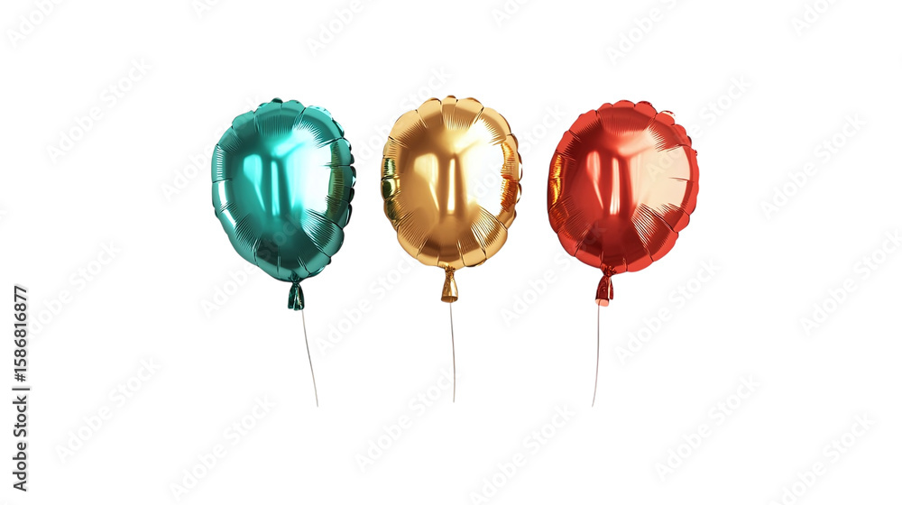Poster foil balloon text effect drawn in a minimalist flat design style with precise vector elements isolat
