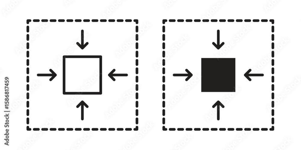 Aufkleber compact size icon symbol concept. icons for web and mobile.