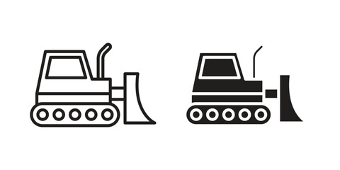 Bulldozer icon symbol concept. Icons for web and mobile.
