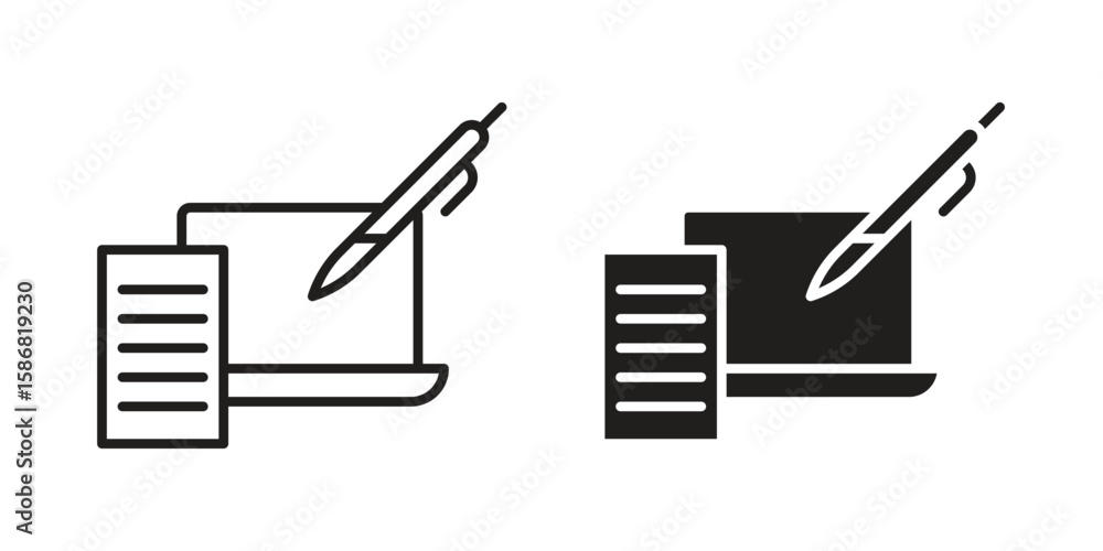 Poster blended learning icon symbol concept. icons for web and mobile.