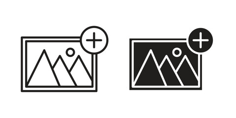Add photos icon symbol concept. Icons for web and mobile.