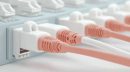  Close-up of Network Cables in Hub | Data Connection Technology