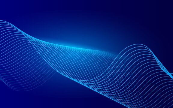 technology abstract background.blue gradient with shining waves lines colorful.modern background