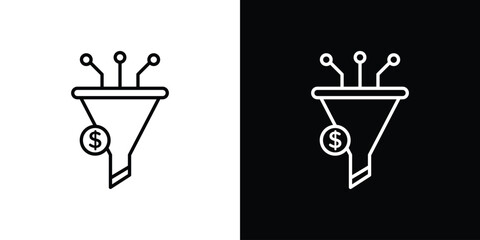 Sales funnel icon for Apps. Icon Design Template.