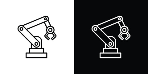Industrial robot icon for Apps. Icon Design Template.