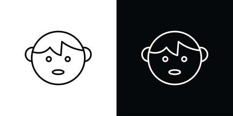 Child face icon for Apps. Icon Design Template.