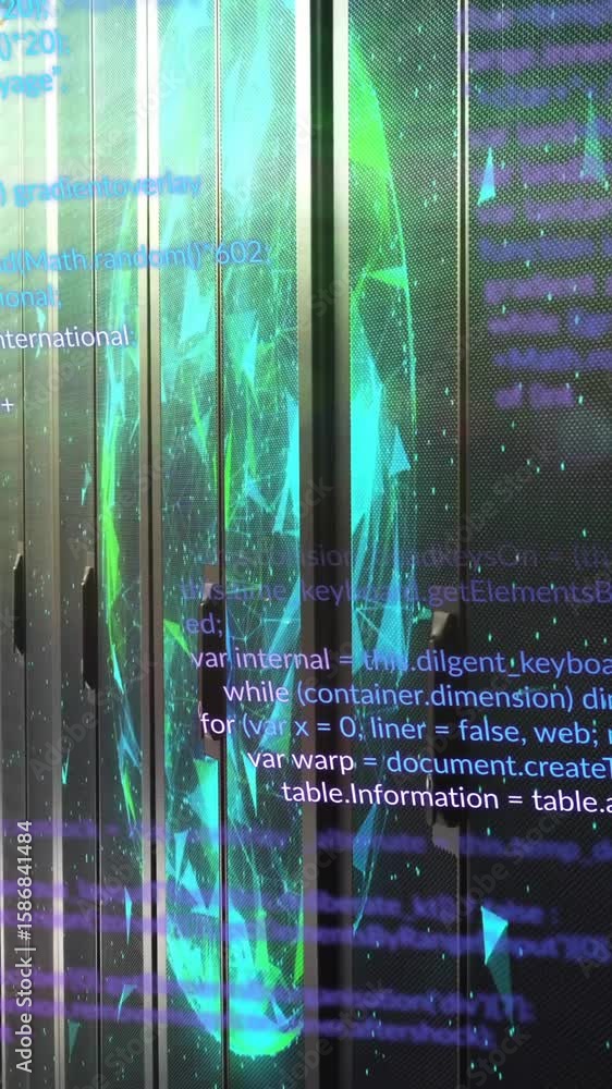 Poster Animating computer code over servers in data center