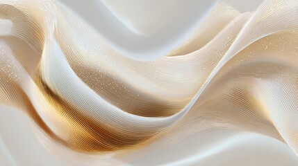 Obraz premium Soft Flowing Waves of Light Beige and Gold Textures Creating a Serene and Elegant Background Design