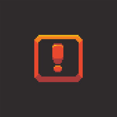 this is exclamation mark icon in pixel art with colorful color with black background this item good for presentations,stickers, icons, t shirt design,game asset,logo and your project.