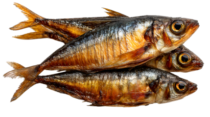 Smoked catfish isolated on white background