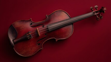 Fototapeta premium Dark red violin instrument
