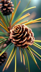 a pine cone, its scales shaped like rose petals