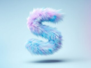 Fototapeta premium Fluffy, pastel-colored letter S design.