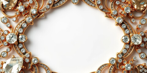 Elegant gold frame adorned with sparkling gemstones